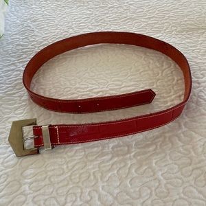 Red leather belt